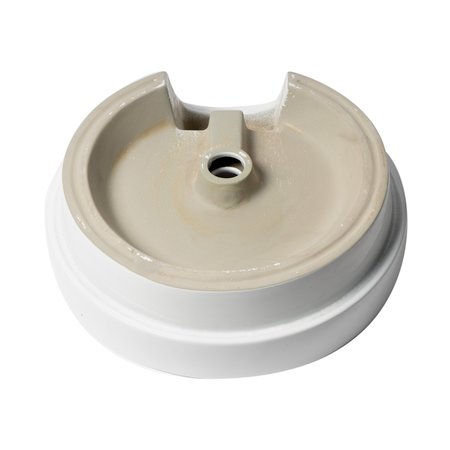 Alfi Brand ALFI brand ABC702 White 19" Round Semi Recessed Ceramic Sink with Faucet Hole ABC702